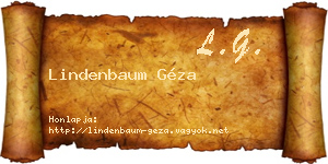 Lindenbaum Géza névjegykártya
